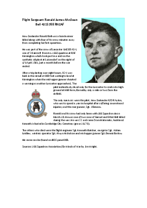 A preview of a PDF biography for Bell, Ronald James McCLean